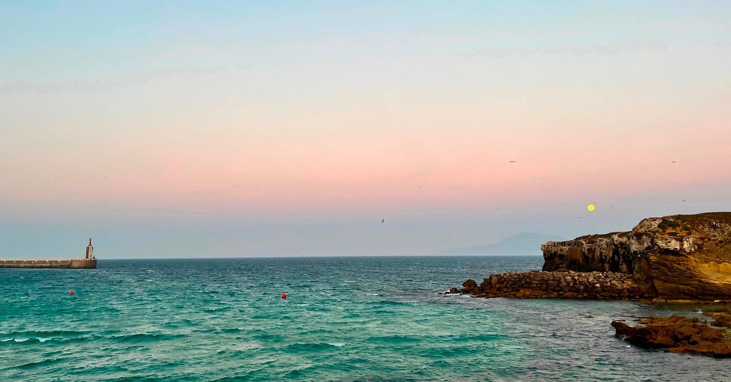 Full moon over Tarifa ocean