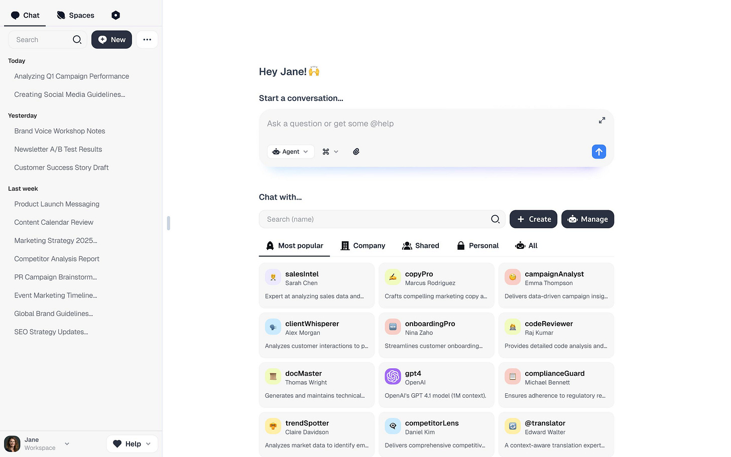 Accelerate your entire organization with custom AI agents