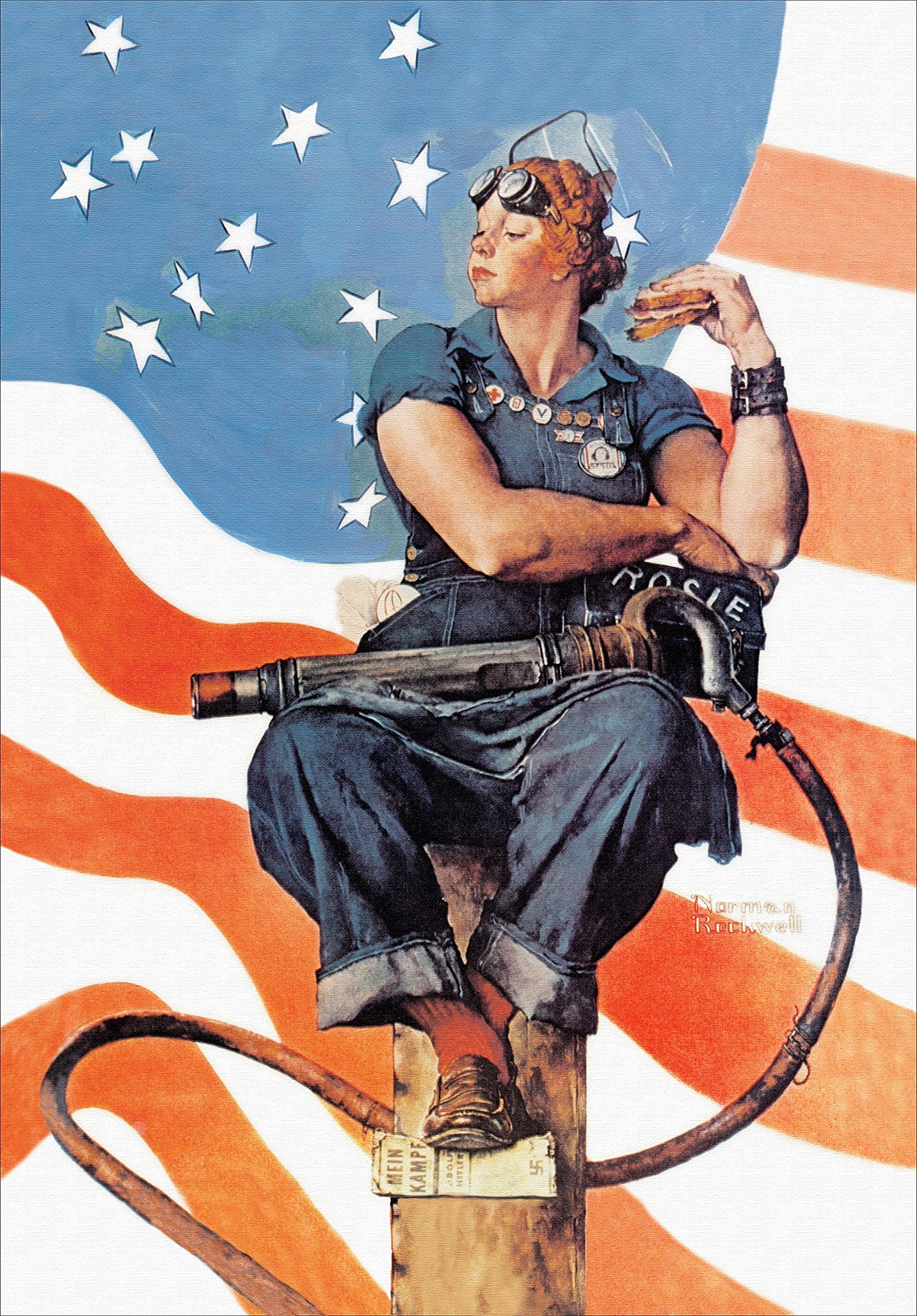 Rosie The Riveter - Armed Forces - 24x16 Matte Poster Print Wall Art