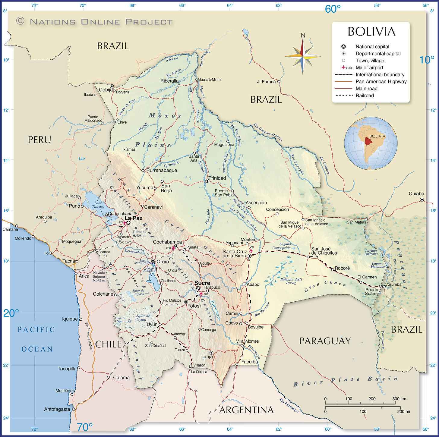 Political Map of Bolivia