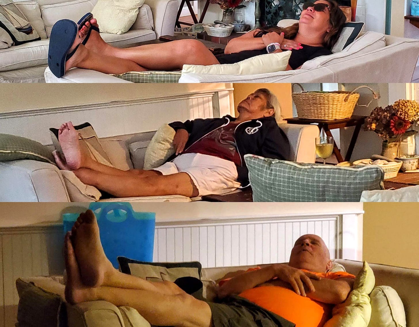 Collage of napping people