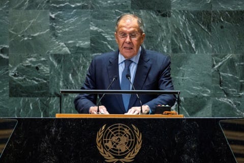 An older man at a UN lectern.