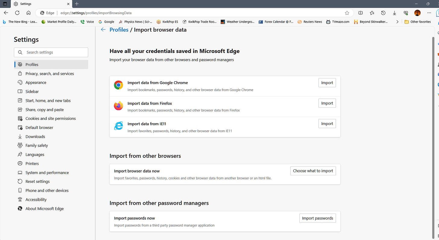 Microsoft Edge 同步 Chrome 数据