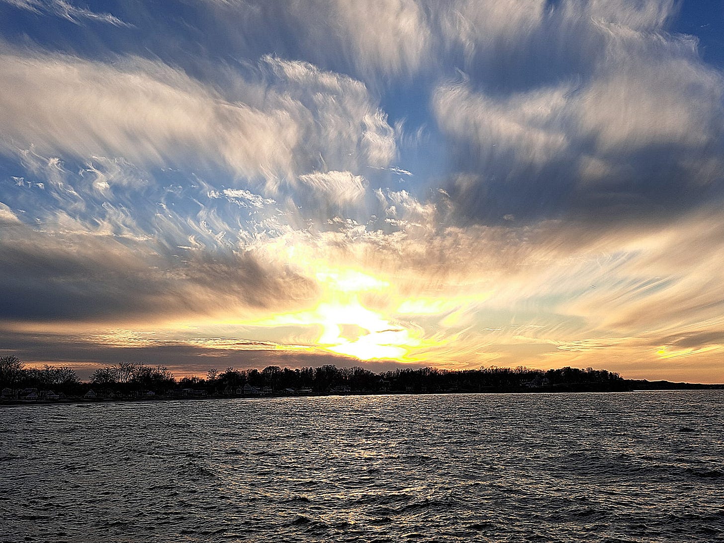 May be an image of body of water, horizon, twilight and nature