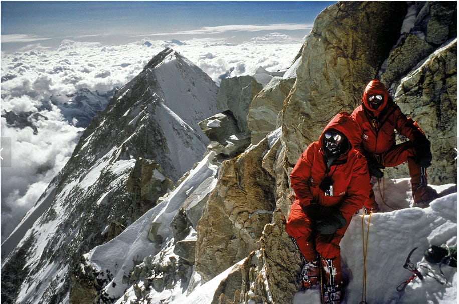 Boardman and Tasker on Kangchenjunga: but can you tell which is which? Photo: Doug Scott