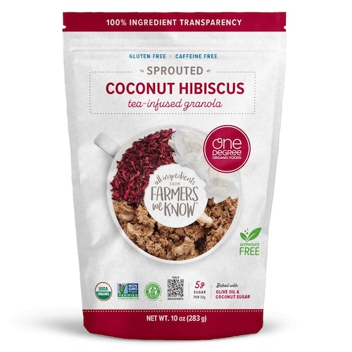 One Degree Organic Foods Coconut Hibiscus Tea Infused Granola