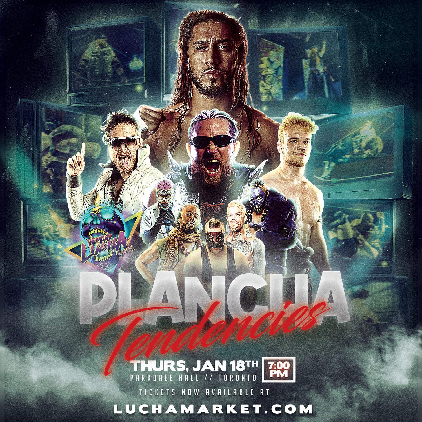 Demand Lucha Show Graphic Featuring Wrestlers