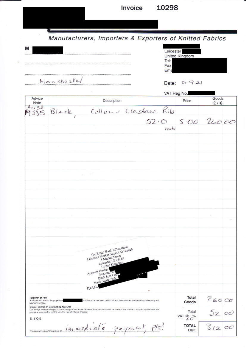 Cuff waistband material - elastane_cotton Rib Invoice-redacted