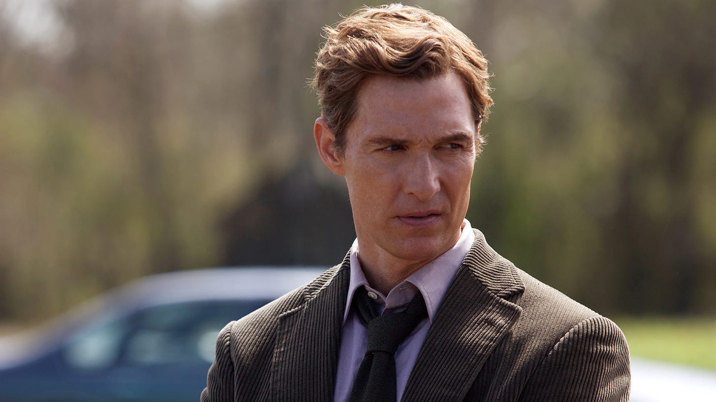 Rust Cohle, Matt McConaughey's character in HBO's True Detective.