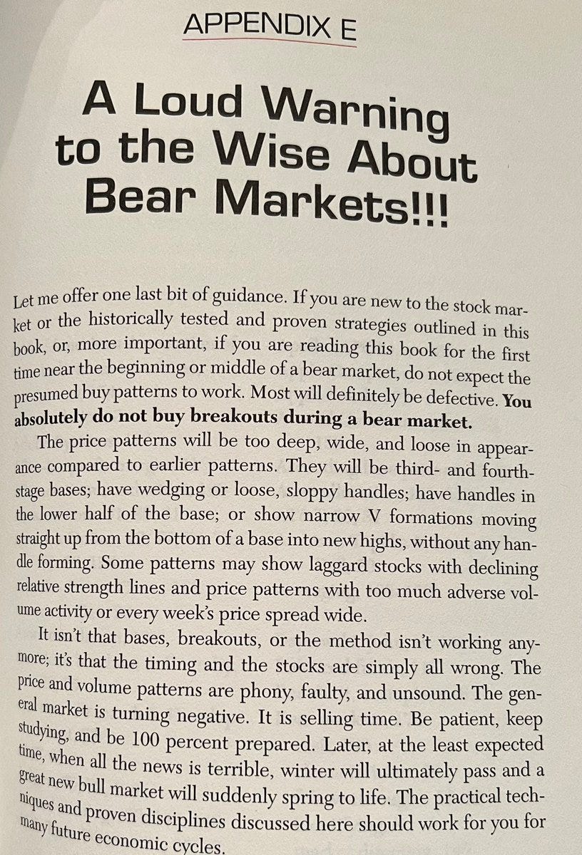 Matt Caruso, CFA, CMT on X: "You can't say Bill didn't warn you. From  Appendix E of William O'Neil's “The Successful Investor.” The one bold  sentence is extra critical. https://t.co/bKigsw8A2B" / X