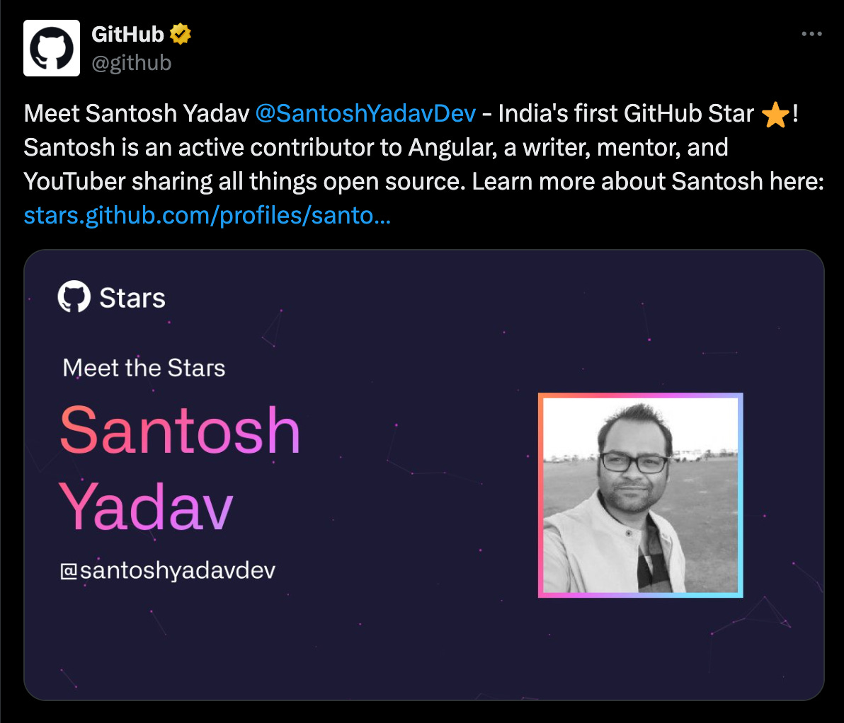 Meet Santosh Yadav @SantoshYadavDev- India's first GitHub Star !