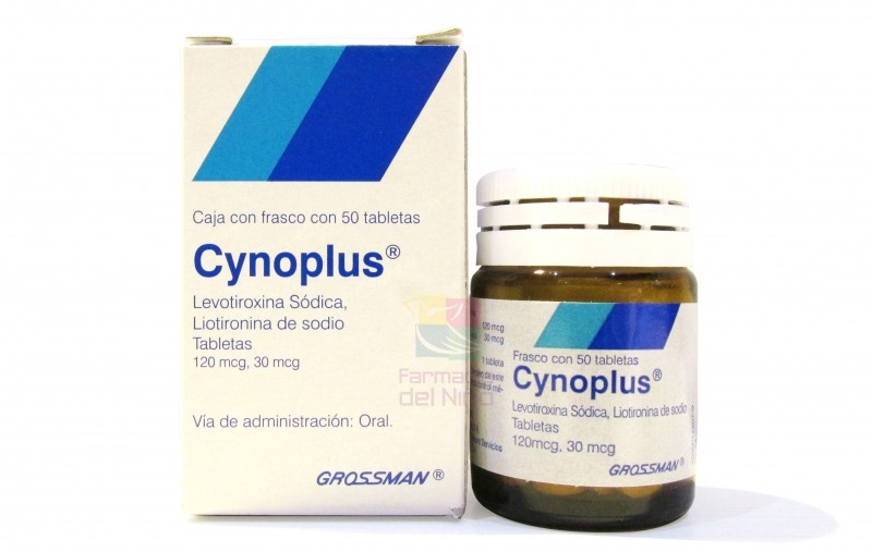 CYNOPLUS (levothyroxine / LIOTHYRONINE) 30 mcg /120mcg 50 TAB - MEXIPHARMACY  - PHARMACY ONLINE IN MEXICO OF BRAND NAME & GENERIC MEDICATIONS, DRUG STORE  IN MEXICO, MEDICINES ONLINE, PHARMACY IN MEXICO / Anointed By God