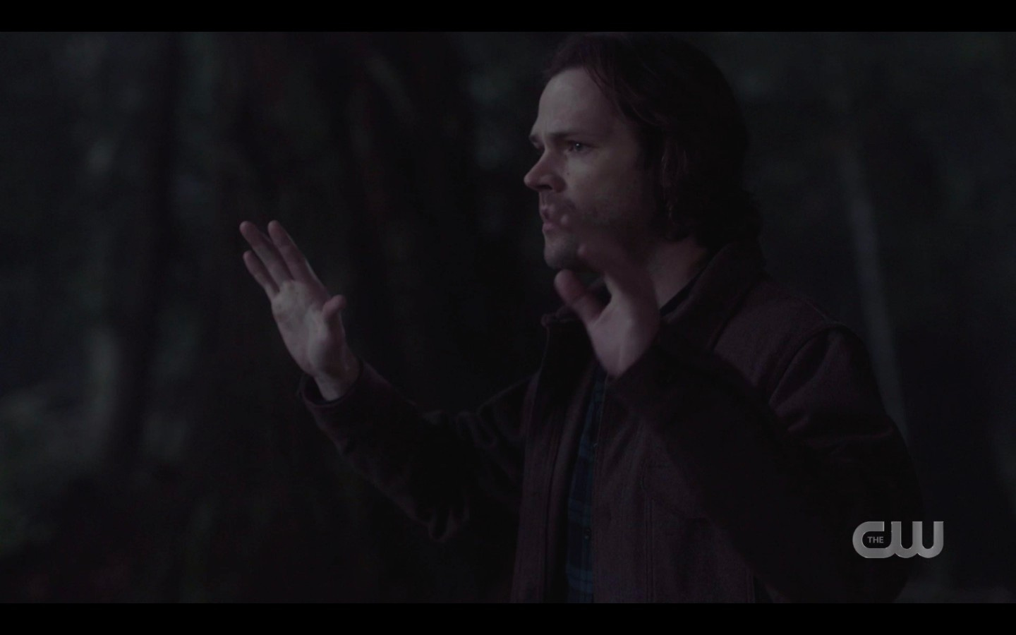 Sam Winchester at gunpoint from Sheriff SPN 1416