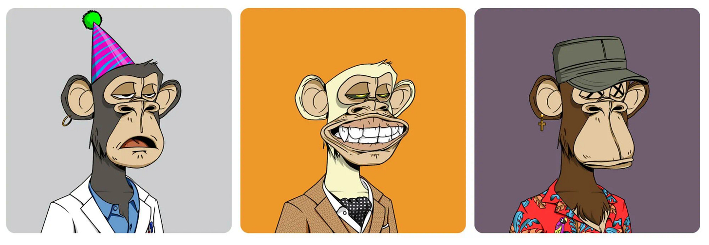 Bored Ape Yacht Club NFTs by Yuga Labs