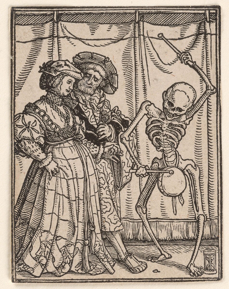 The Noblewoman, from "The Dance of Death", Hans Holbein the Younger (German, Augsburg 1497/98–1543 London), Woodcut 