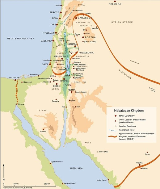 map of the nabataean kingdom