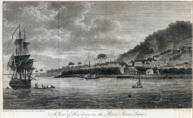 An early sketch of Freetown