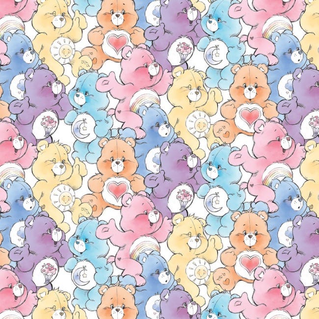 Care Bears Fabric - Sketched Packed Care Bears | The Quilt Shop