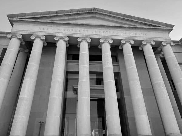 The facade of Alabama’s Supreme Court building.