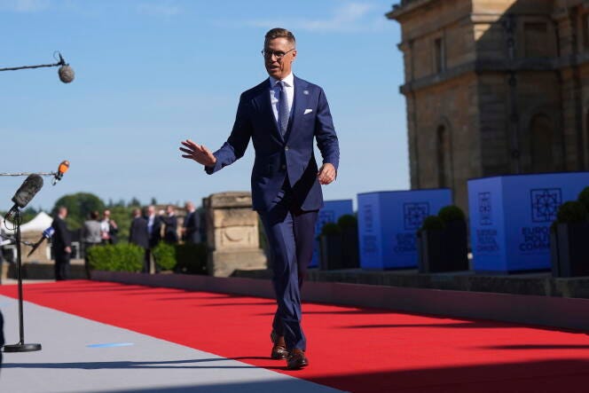 Le président finlandais Alexander Stubb, au sommet de la Communauté politique européenne, à Woodstock (Royaume-Uni), le 18 juillet 2024.