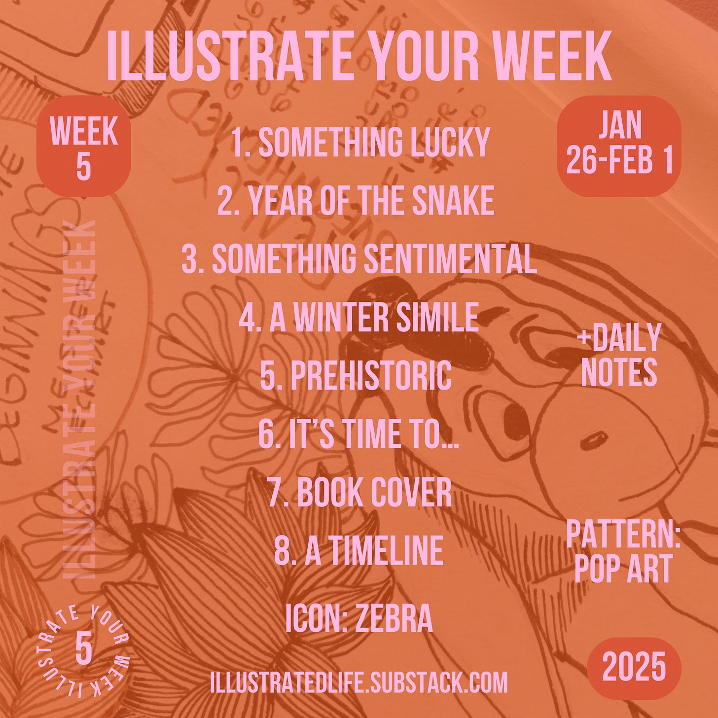 Week 5 prompts for illustrated journal