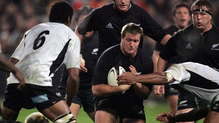 Campbell Johnstone in his playing days, during the All Blacks v Fiji test match at Auckland’s Albany Stadium, June 2005.