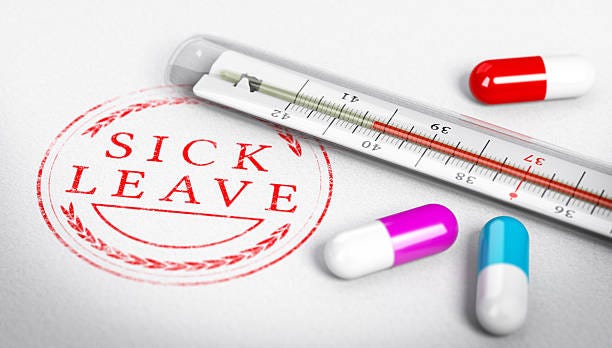 sick leave - sick leave bildbanksfoton och bilder