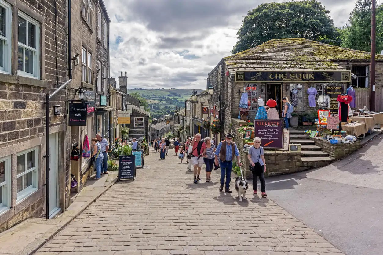 Haworth street in Yorkshire Haworth street in Yorkshire