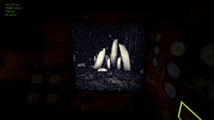 A screenshot of one of the composite images produced by the camera in Iron Lung. It is grey and white, and very staticky. This one appears to show several stones standing upright in an eerie fashion.