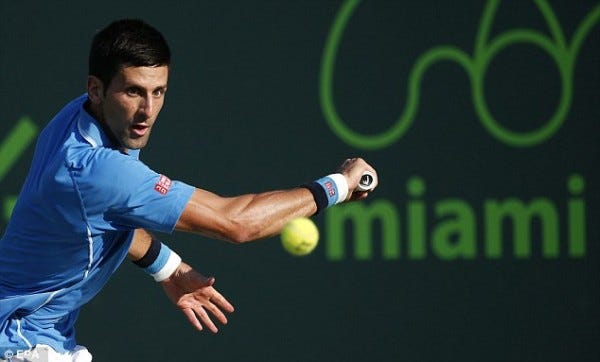 novak djikovic beats steve darcis at 2015 miami open masters