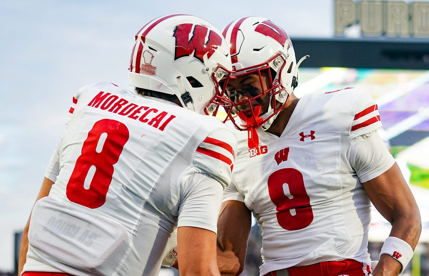 Wisconsin football; Badgers QB Tanner Mordecai and Bryson Green
