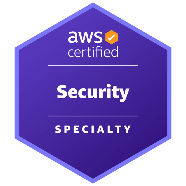 AWS Certified Security - Specialty badge.