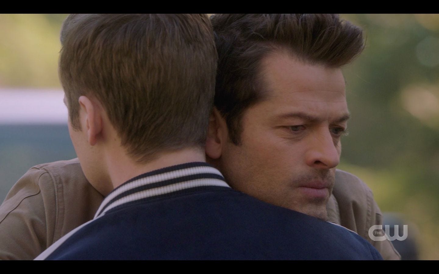 Castiel hugs Jack tight bulge SPN 14.20