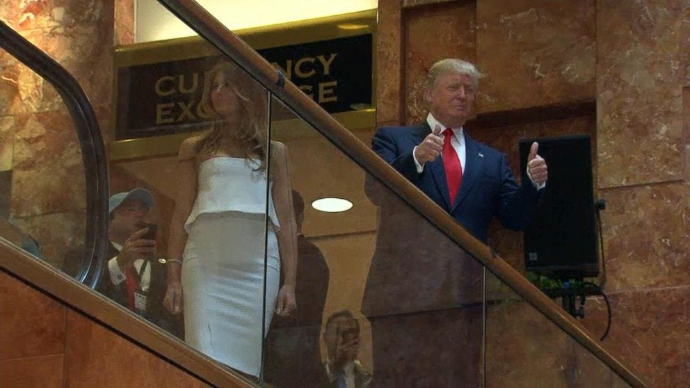 Watch Donald Trump's Grand Escalator Entrance to His Presidential  Announcement