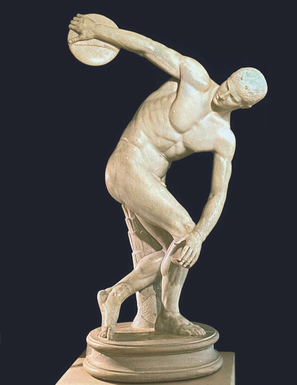 Which is a famous statue of a Greek athlete? How was it sculptured and ...