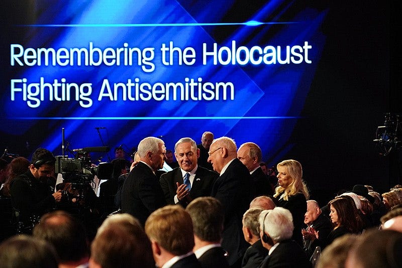 File:Vice President Pence Delivers Remarks at the Fifth World Holocaust Forum (49456793356).jpg
