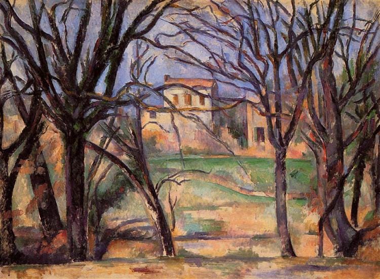 Trees and houses, 1886 - Paul Cezanne - WikiArt.org