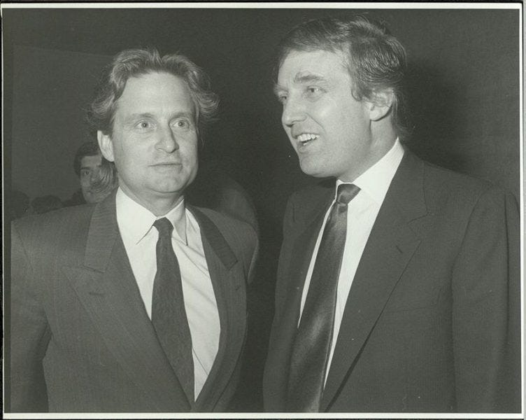 michael douglas with donald trump