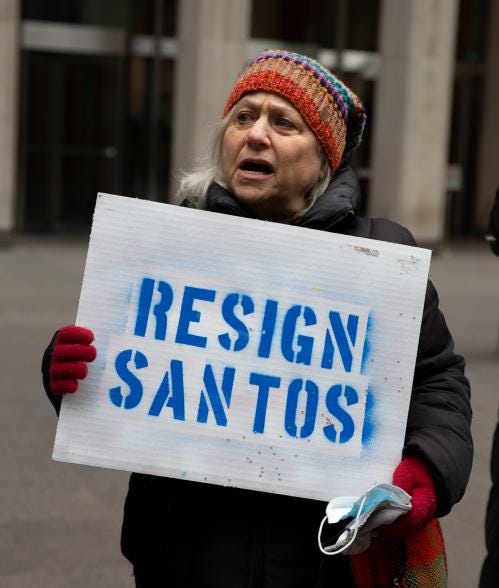 Demonstrators outside of Fox News in midtown Manhattan.