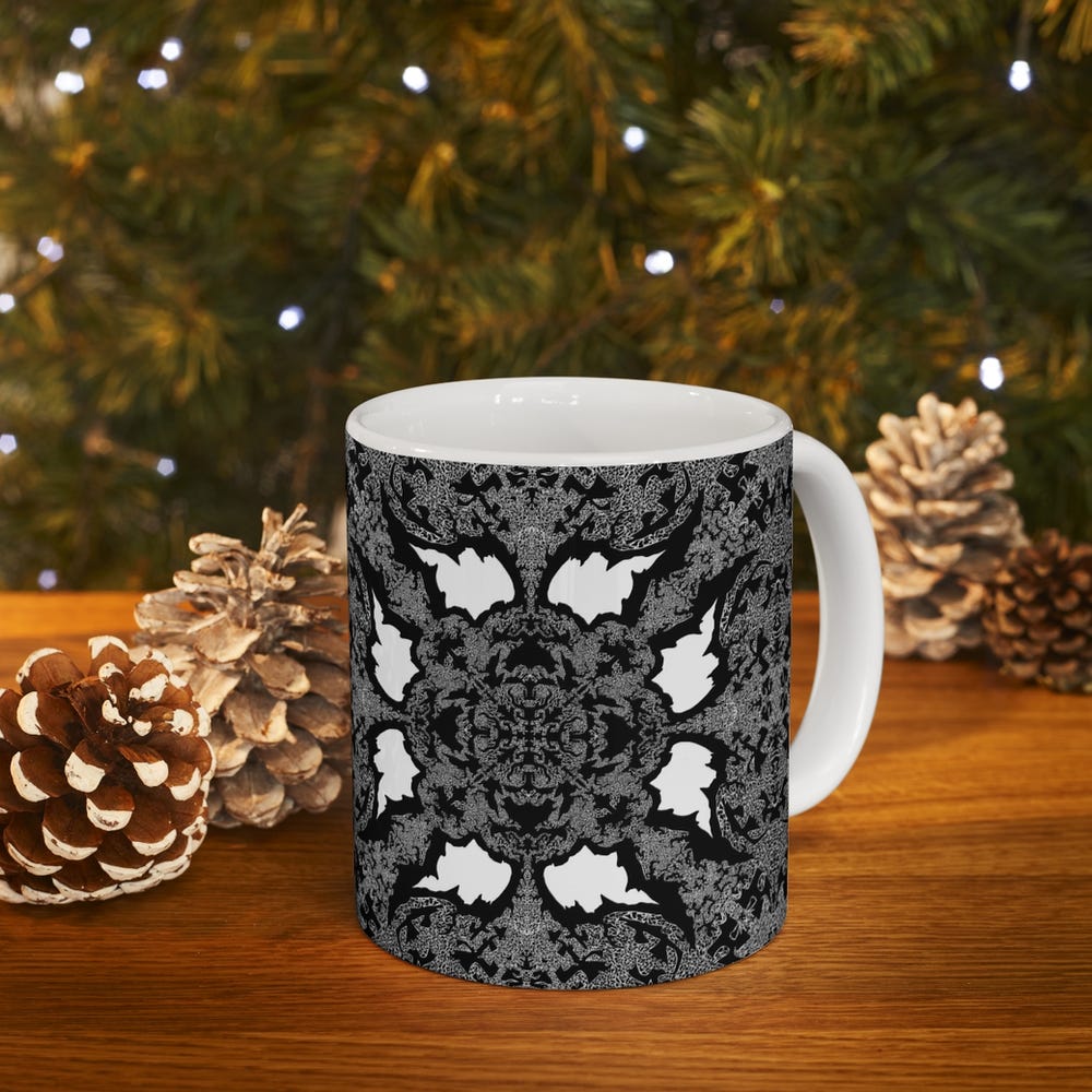 Custom Coffee mug with a venom mandala on it
