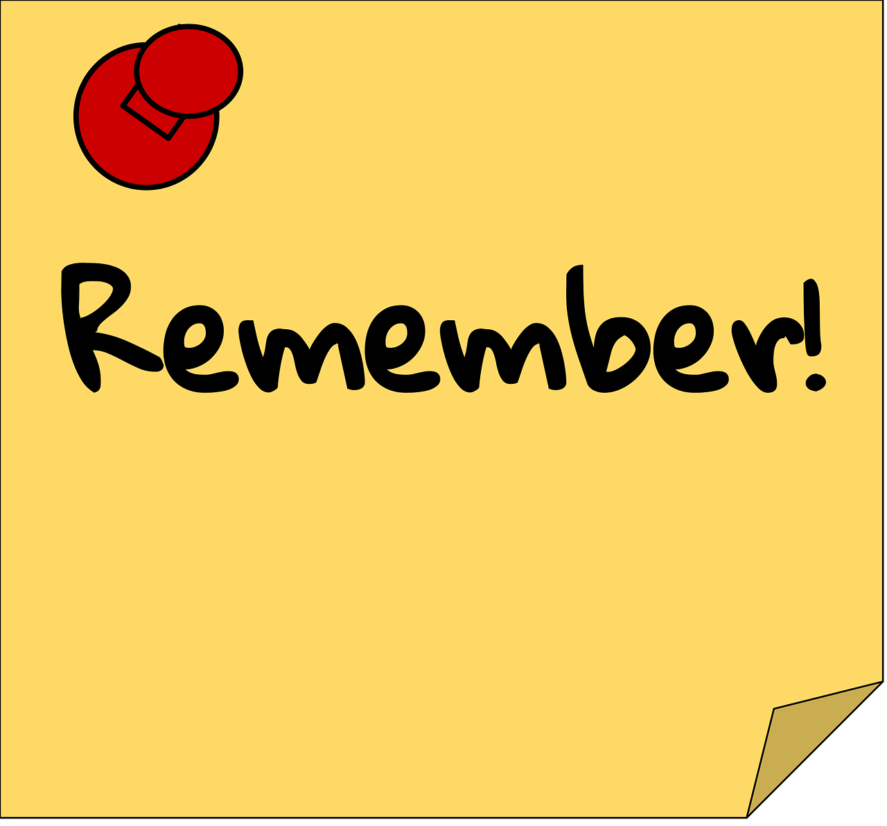 Sticky note with word "Remember" on it.