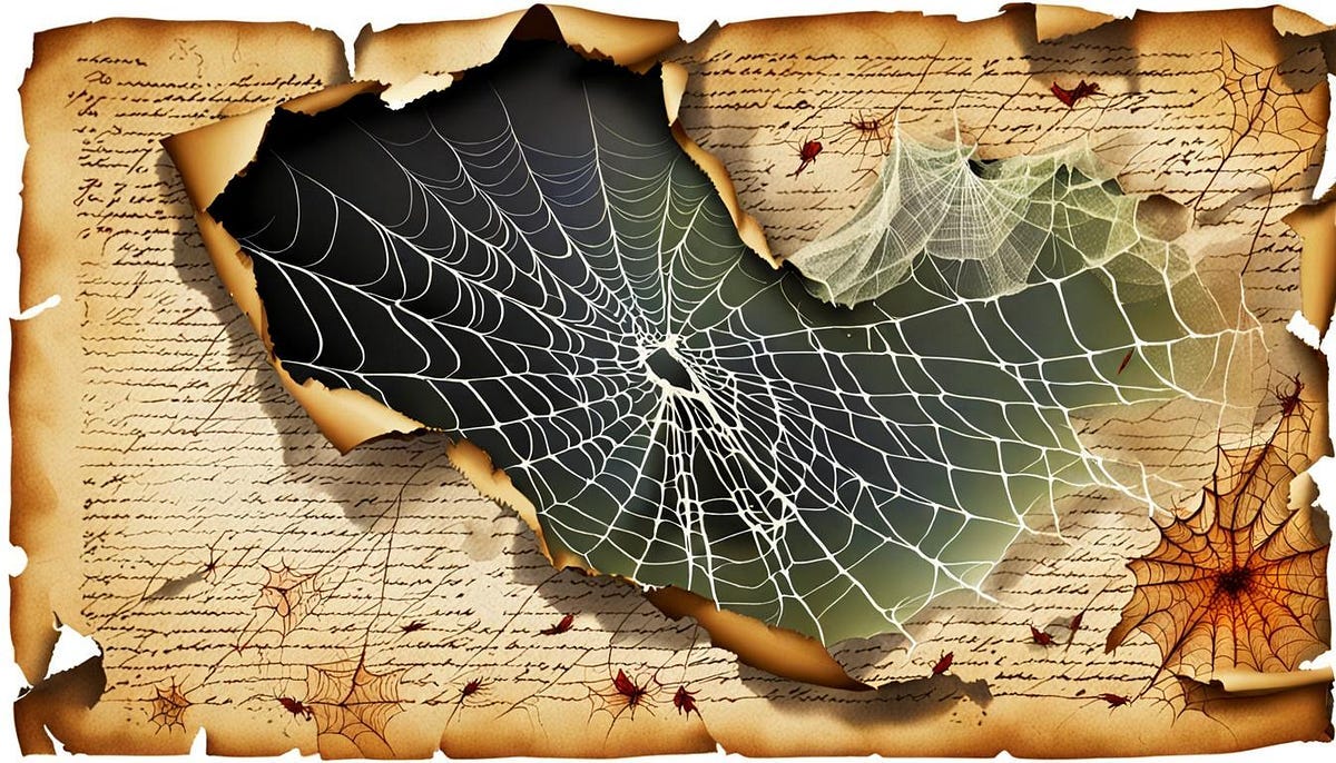 Old letter with cobwebs Old letter with cobwebs