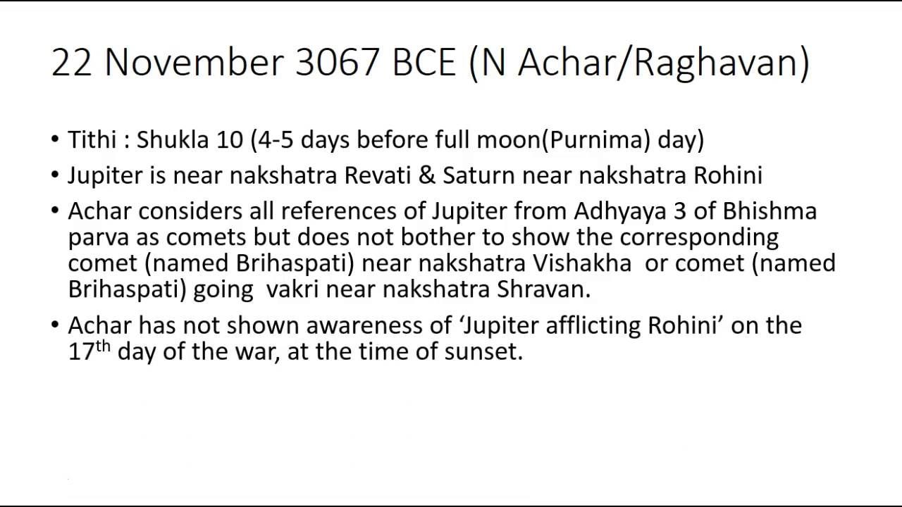 Purva Paksha – 'Jupiter' observations of Mahabharata