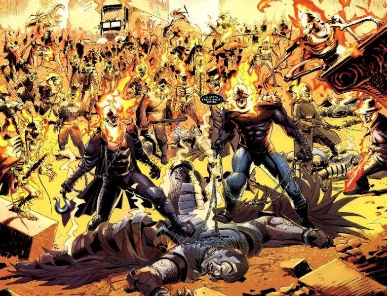 ghost rider defeats anti christ comics marvel