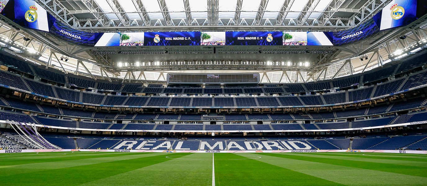 The Santiago Bernabéu Stadium, the prestigious white coliseum