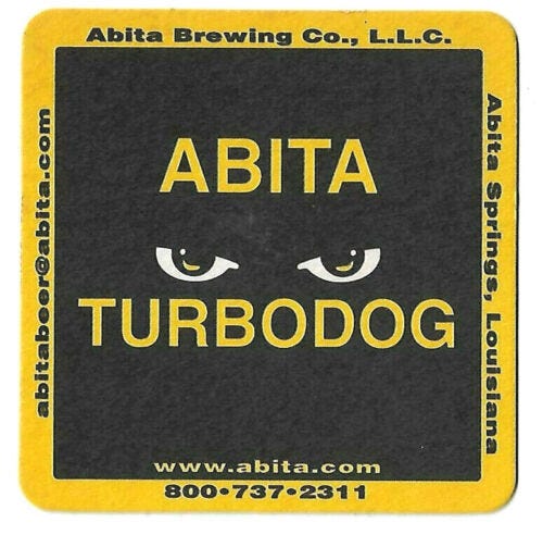 Abita Turbo Dog Beer Coaster  - Picture 1 of 1