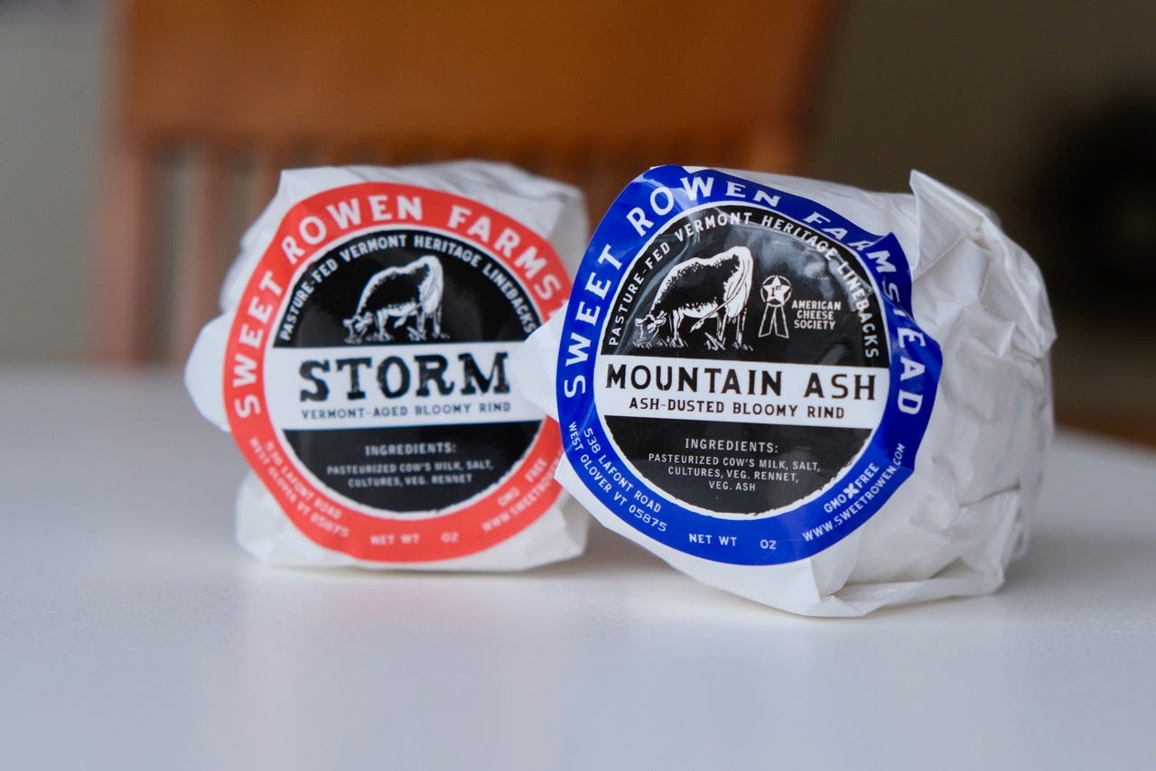 Sweet Rowen Farmstead Storm and Mountain Ash cheeses