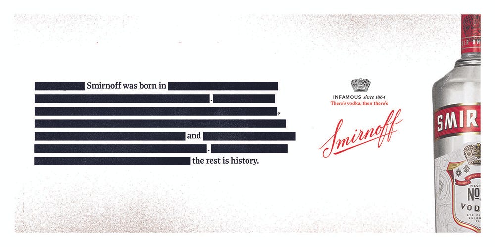 Smirnoff Embraces Its Wild Backstory with 'Infamous Since 1864' Global Ad  Campaign