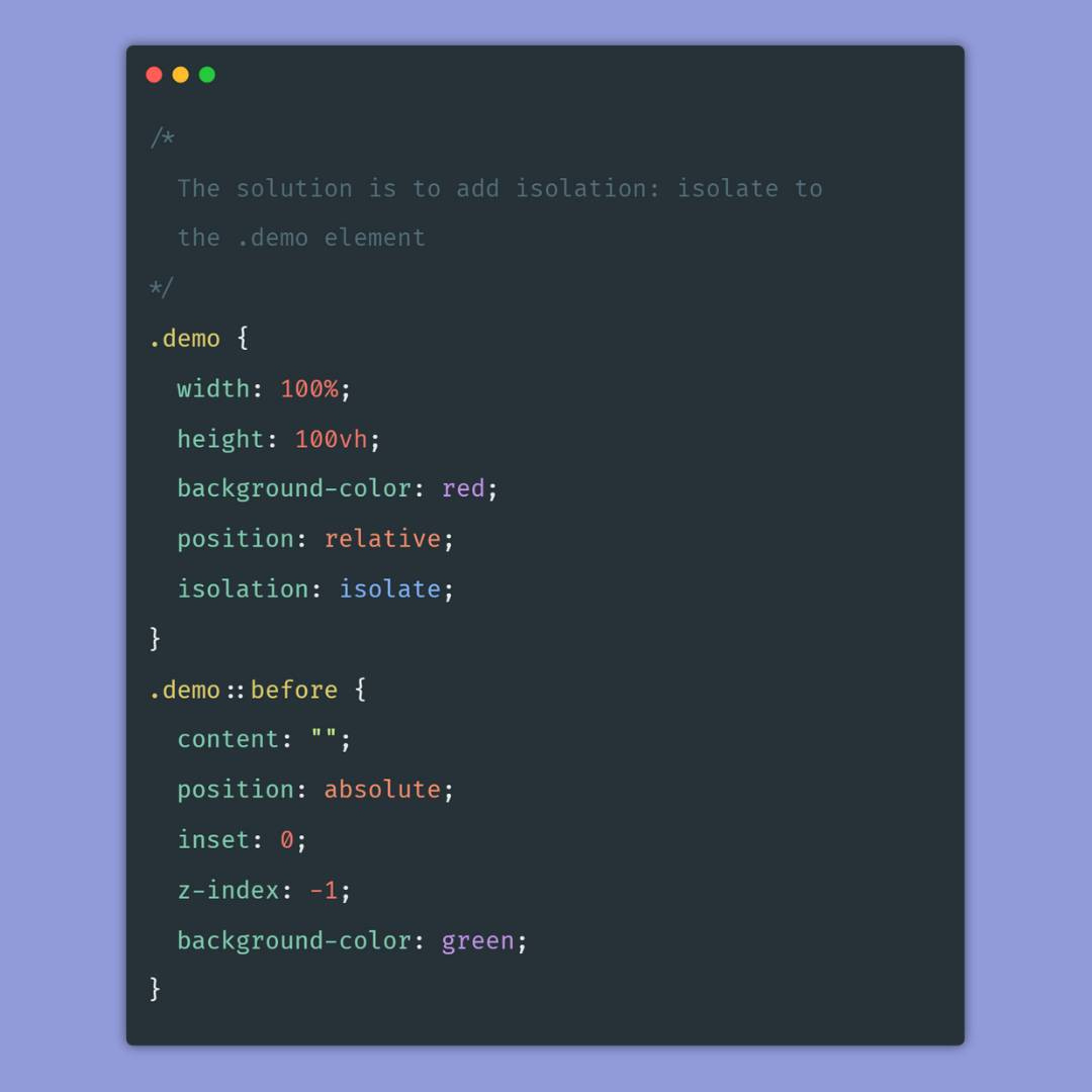 The solution is to add isolation: isolate to the .demo element