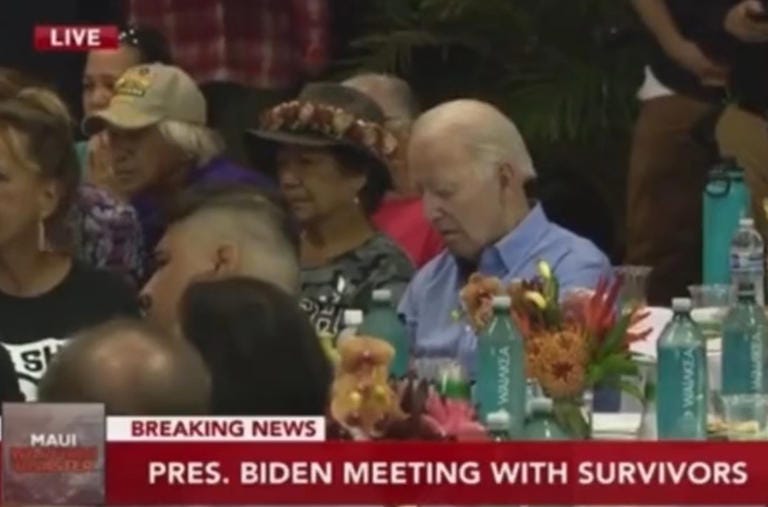 Did Joe Biden Just Fall Asleep While Meeting With Victims of Maui Fires?